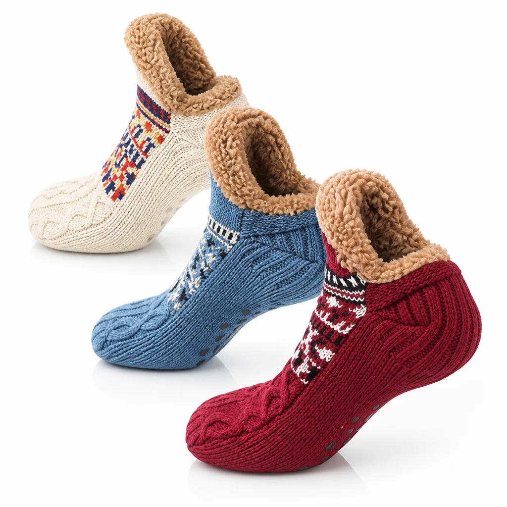 Non-Slip Grip Socks – Warm Lined Ankle Socks 5
