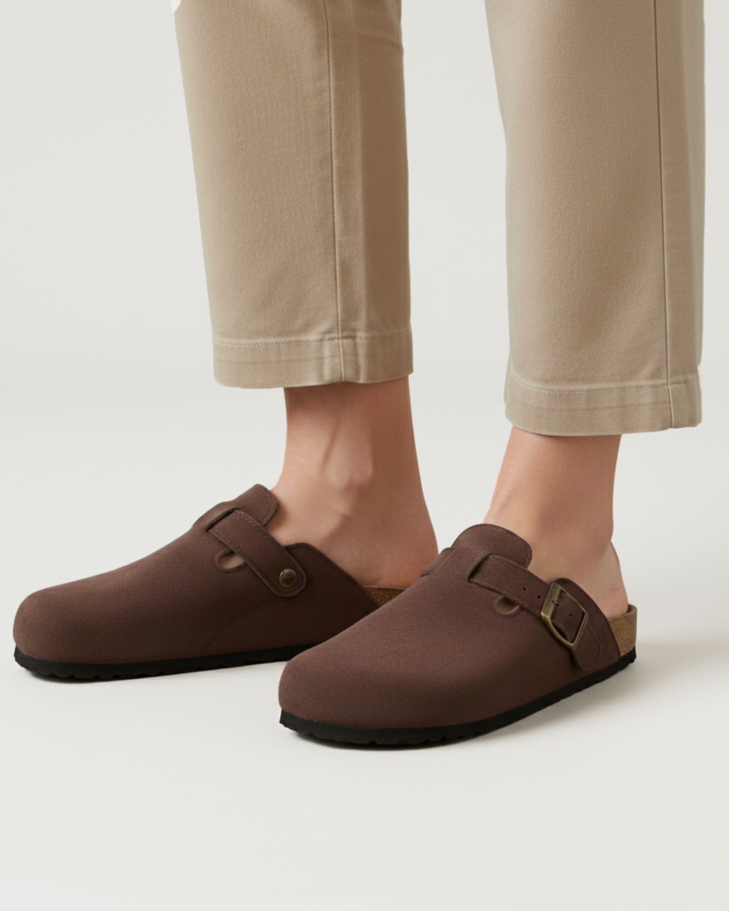 Cecole | Women’s Suede Cork Slippers with Adjustable Straps