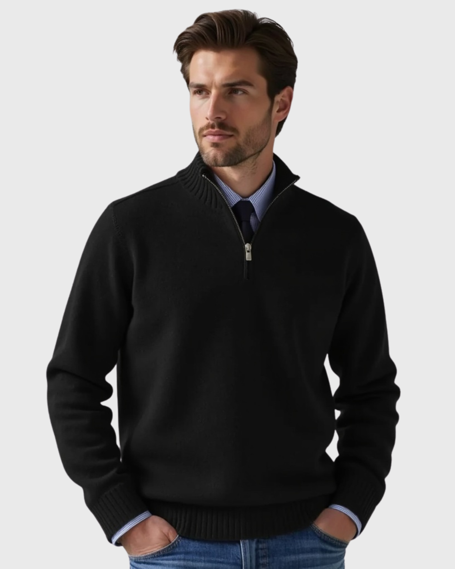 Cecole | Men’s Half-Zip Sweater with Modern Zipper Accent