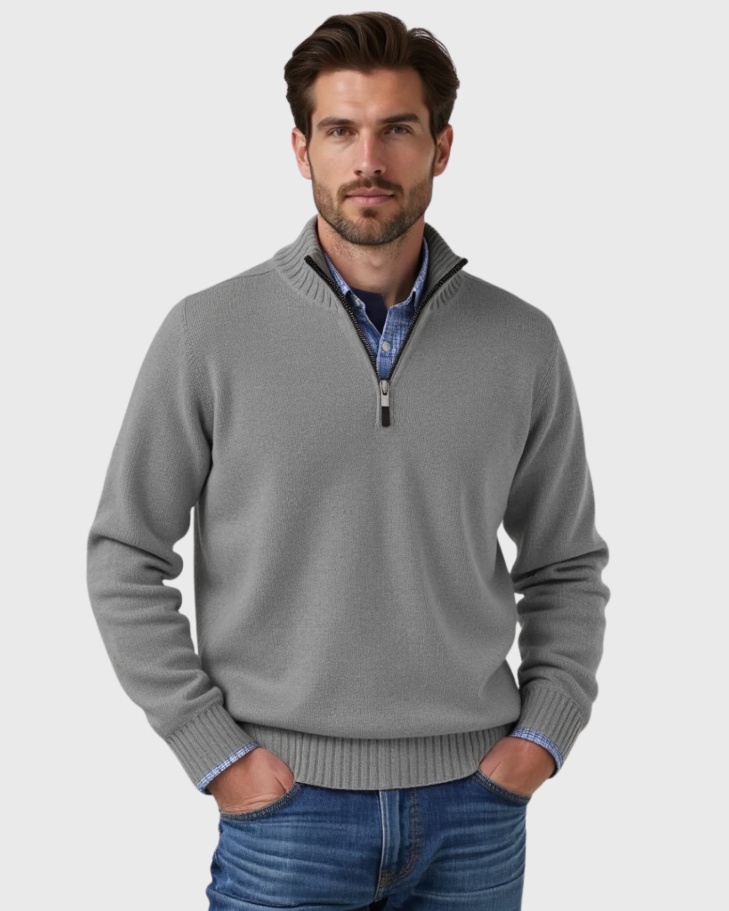Cecole | Men’s Half-Zip Sweater with Modern Zipper Accent