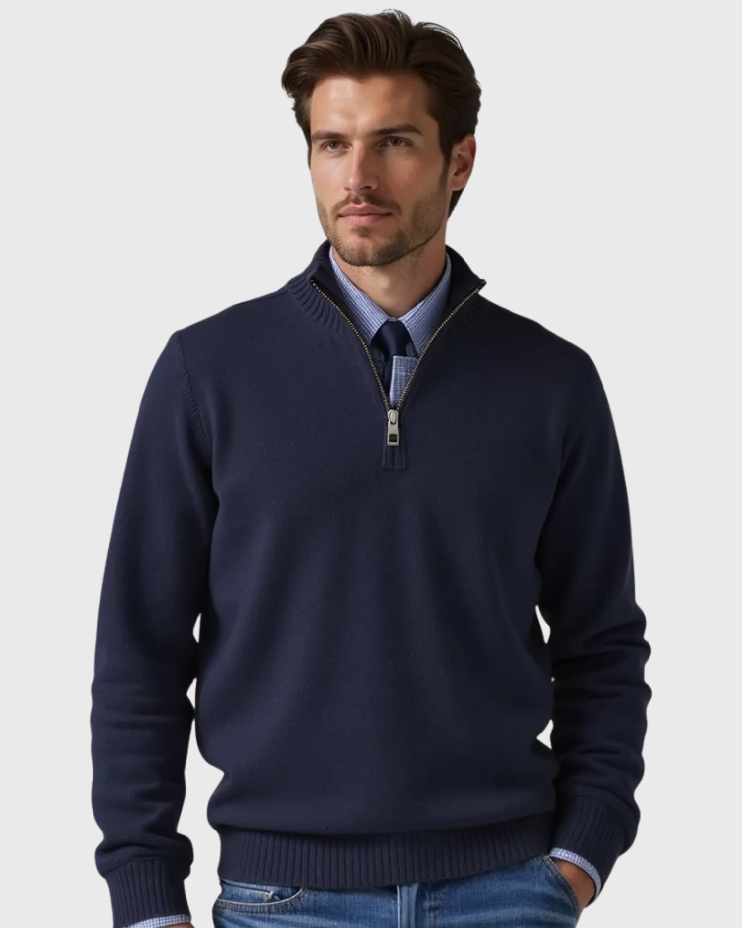 Cecole | Men’s Half-Zip Sweater with Modern Zipper Accent