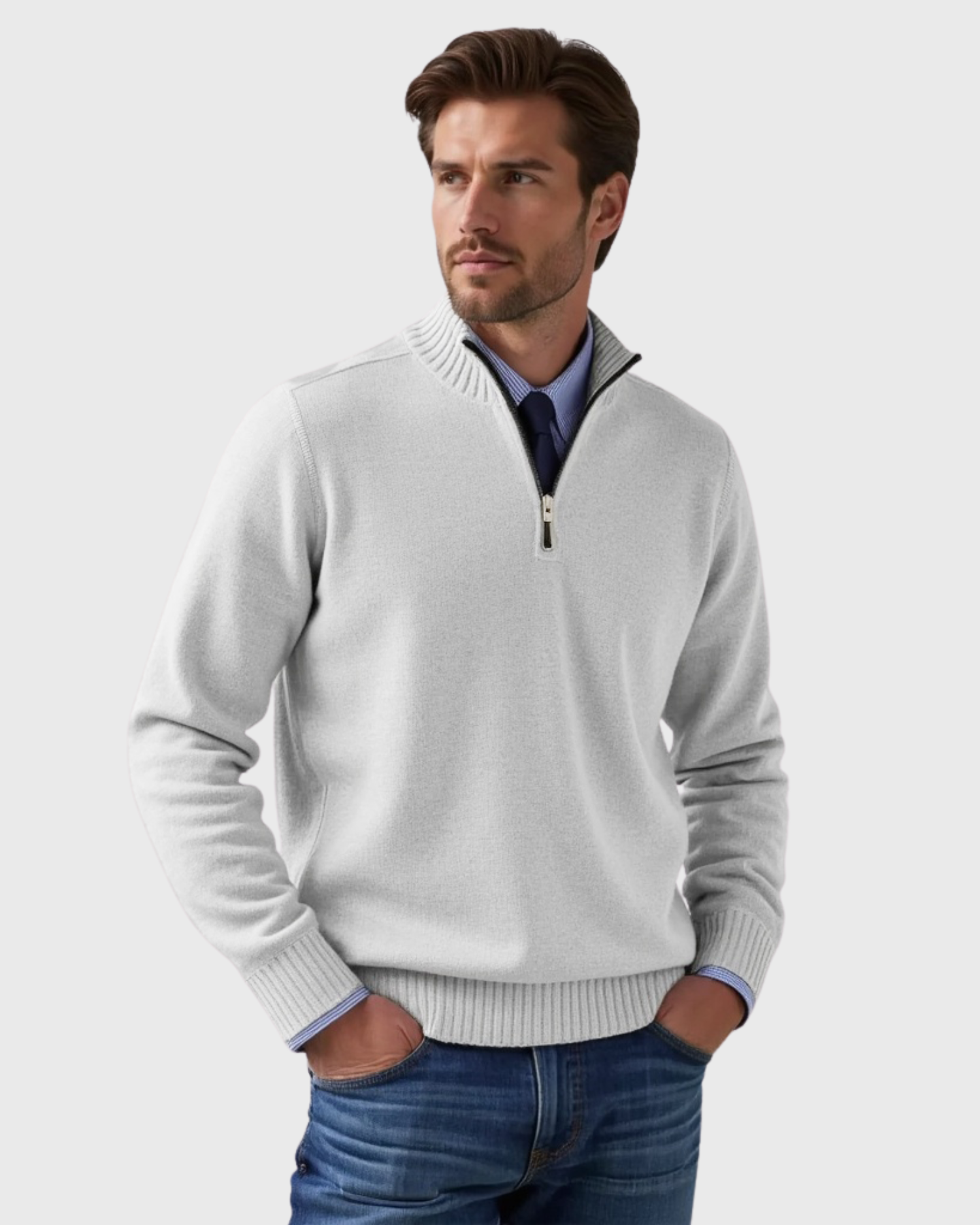 Cecole | Men’s Half-Zip Sweater with Modern Zipper Accent