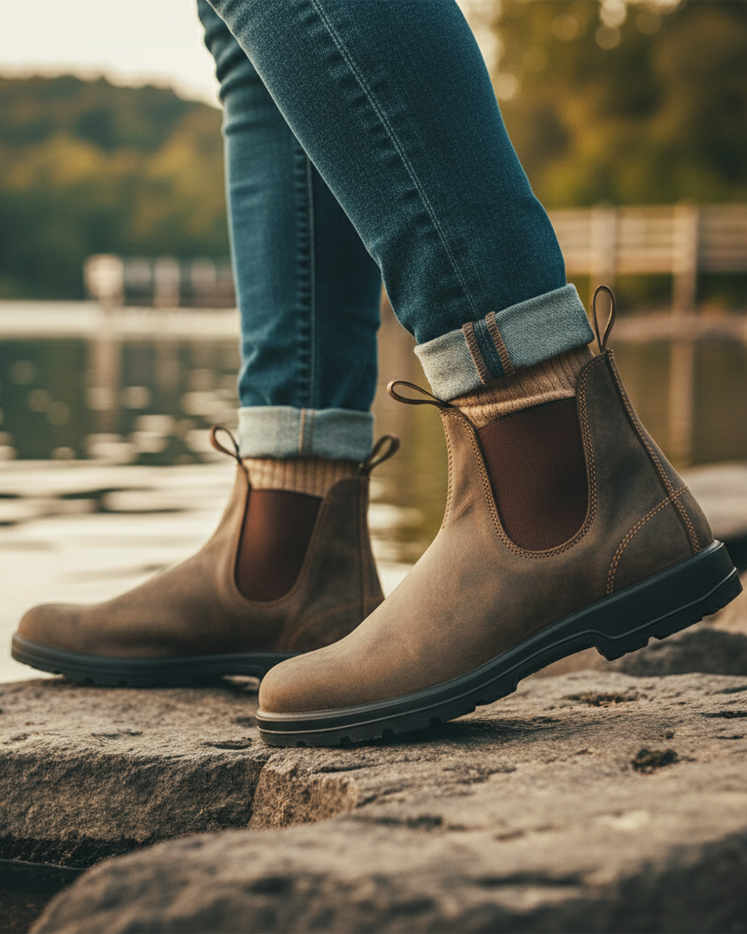 Cecole | Men’s Rugged Sole Chelsea Boots with Elastic Side Panels