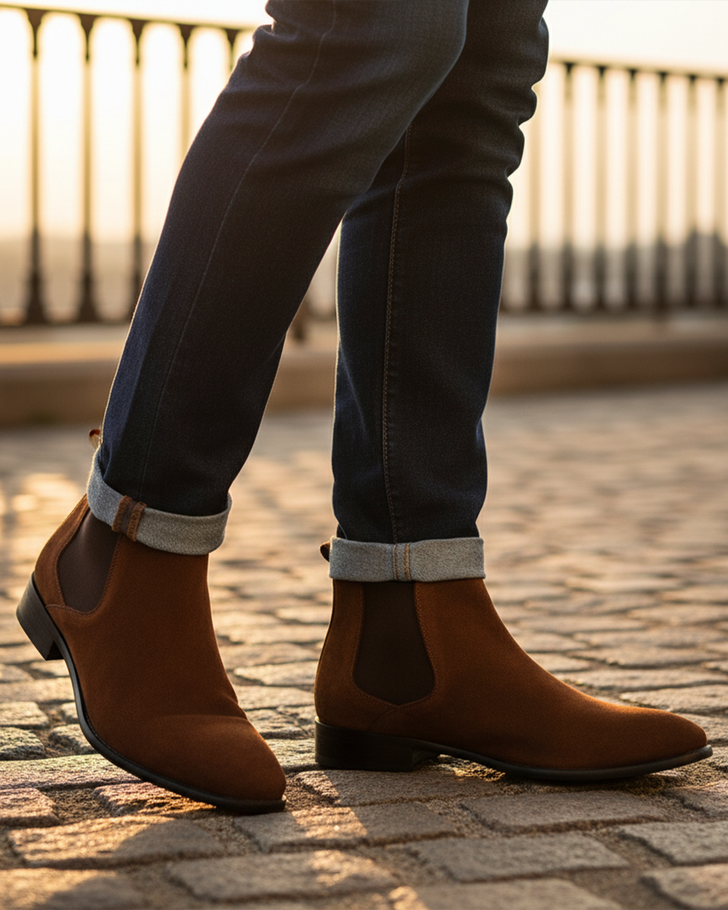 Cecole | Men’s Suede-like Chelsea Boots with Side Panels