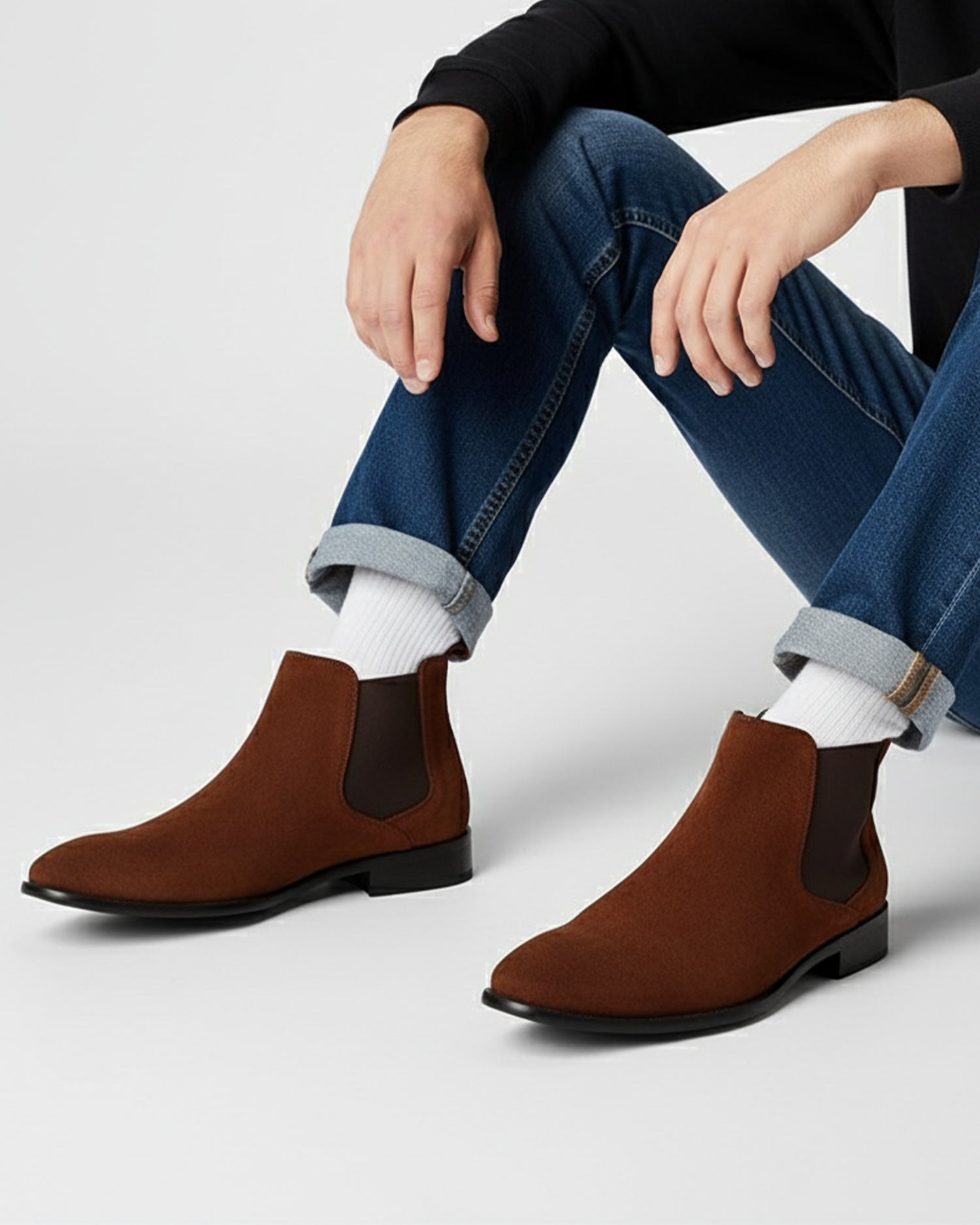 Cecole | Men’s Suede-like Chelsea Boots with Side Panels