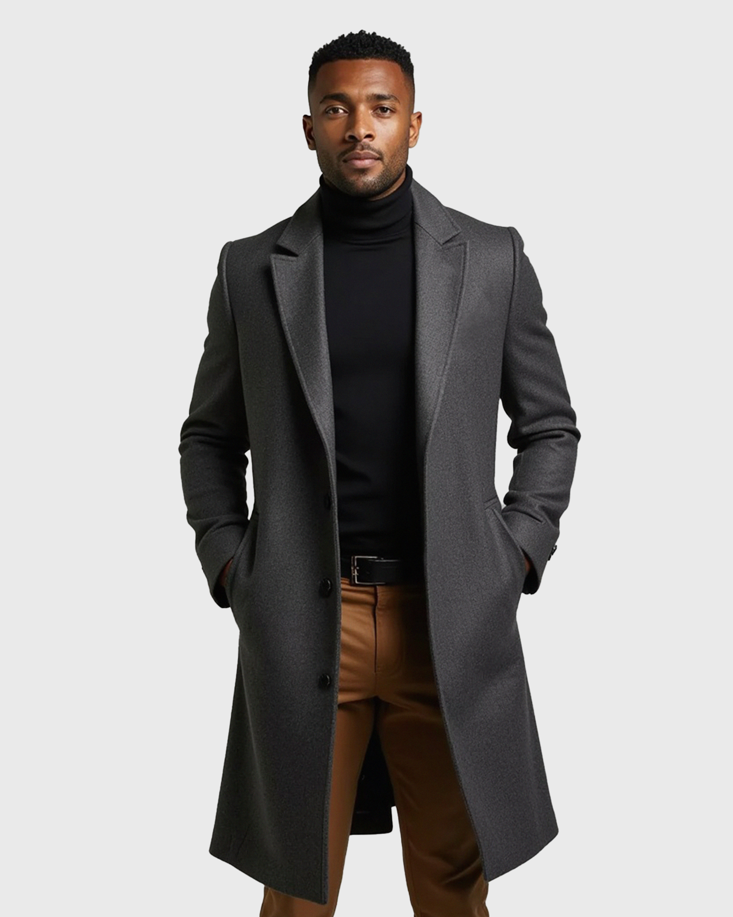 Cecole | Men’s Tailored Fit Overcoat with Lined Interior
