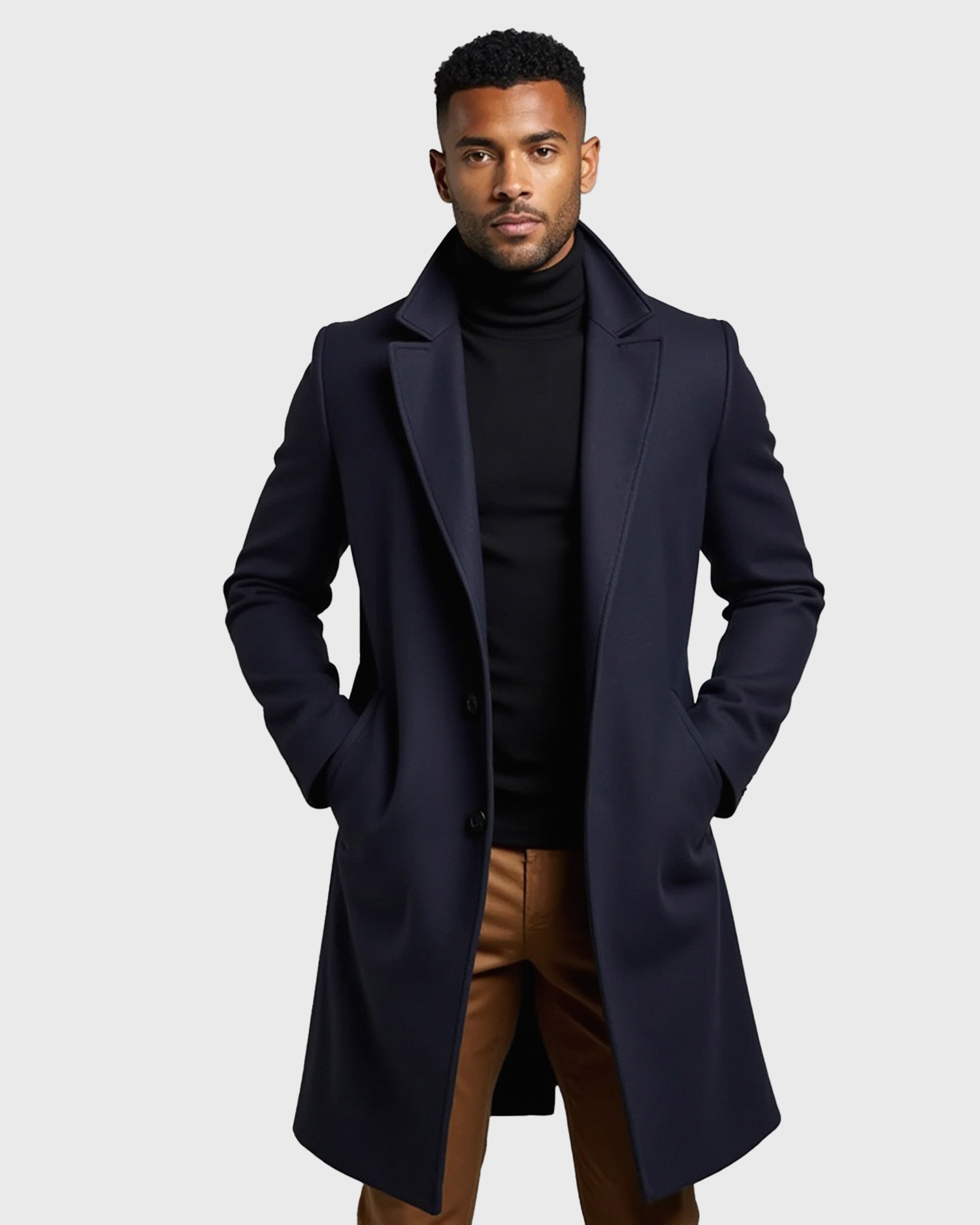 Cecole | Men’s Tailored Fit Overcoat with Lined Interior
