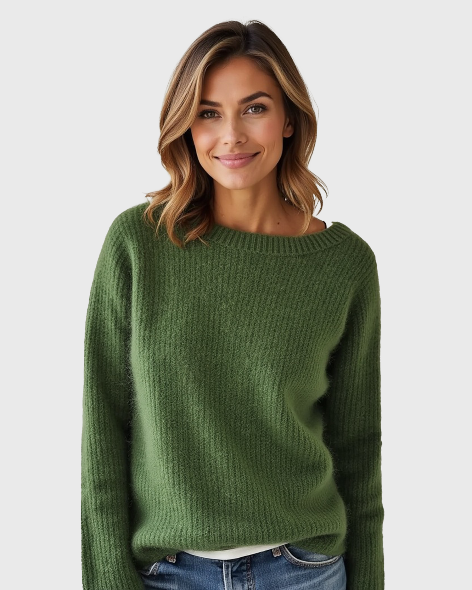 Cecole | Women’s Loose Fit Sweater with Wide Round Neck