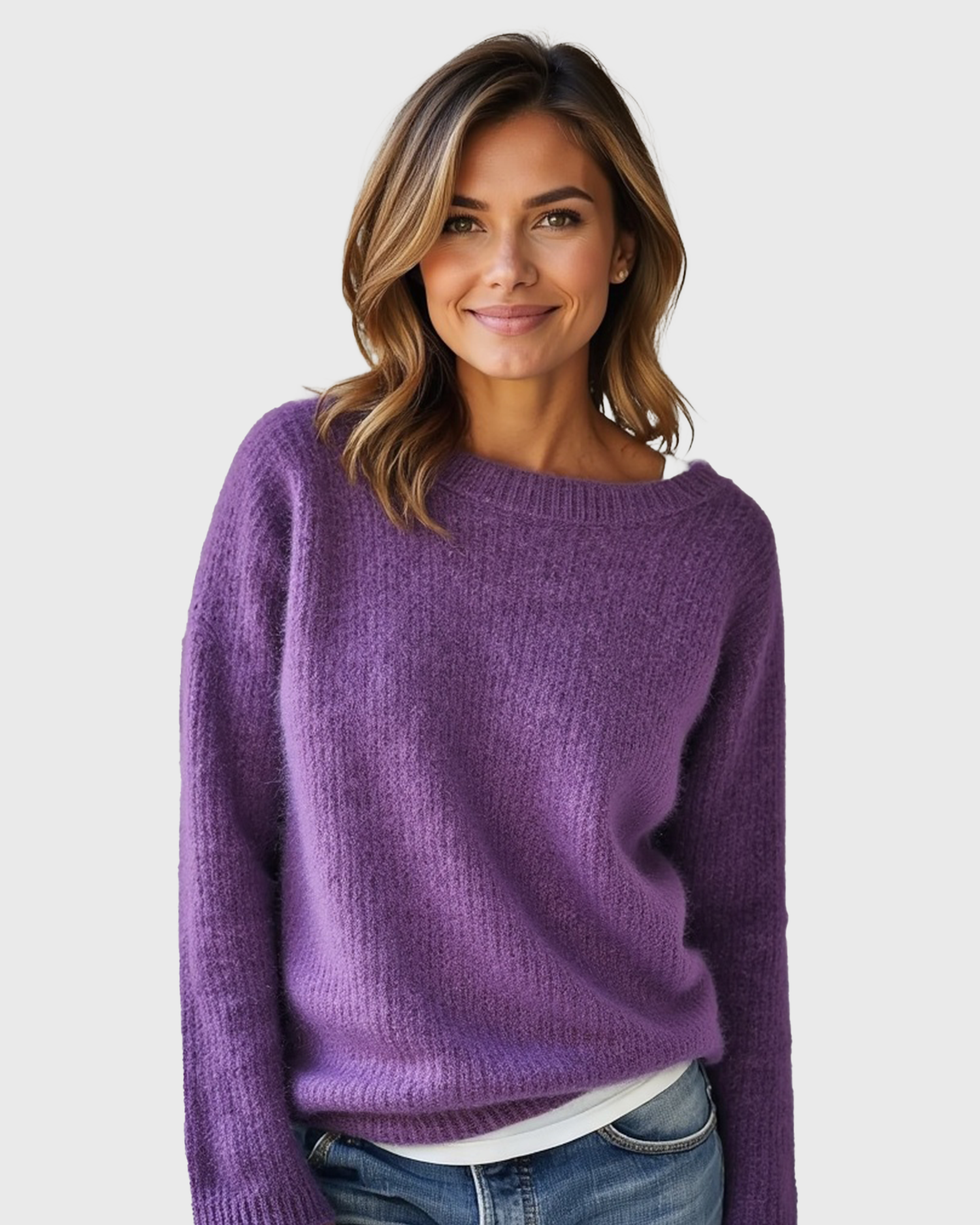 Cecole | Women’s Loose Fit Sweater with Wide Round Neck