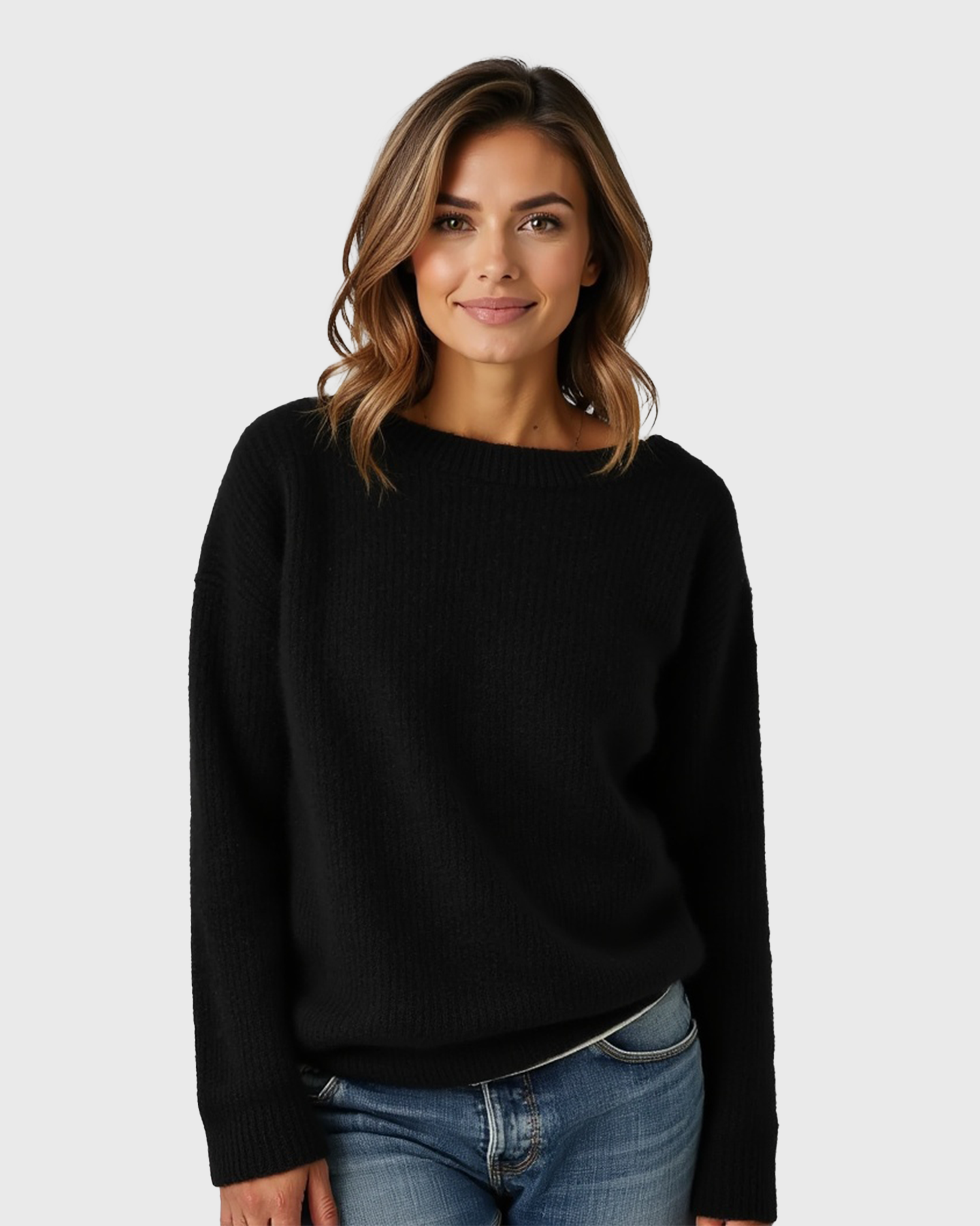 Cecole | Women’s Loose Fit Sweater with Wide Round Neck