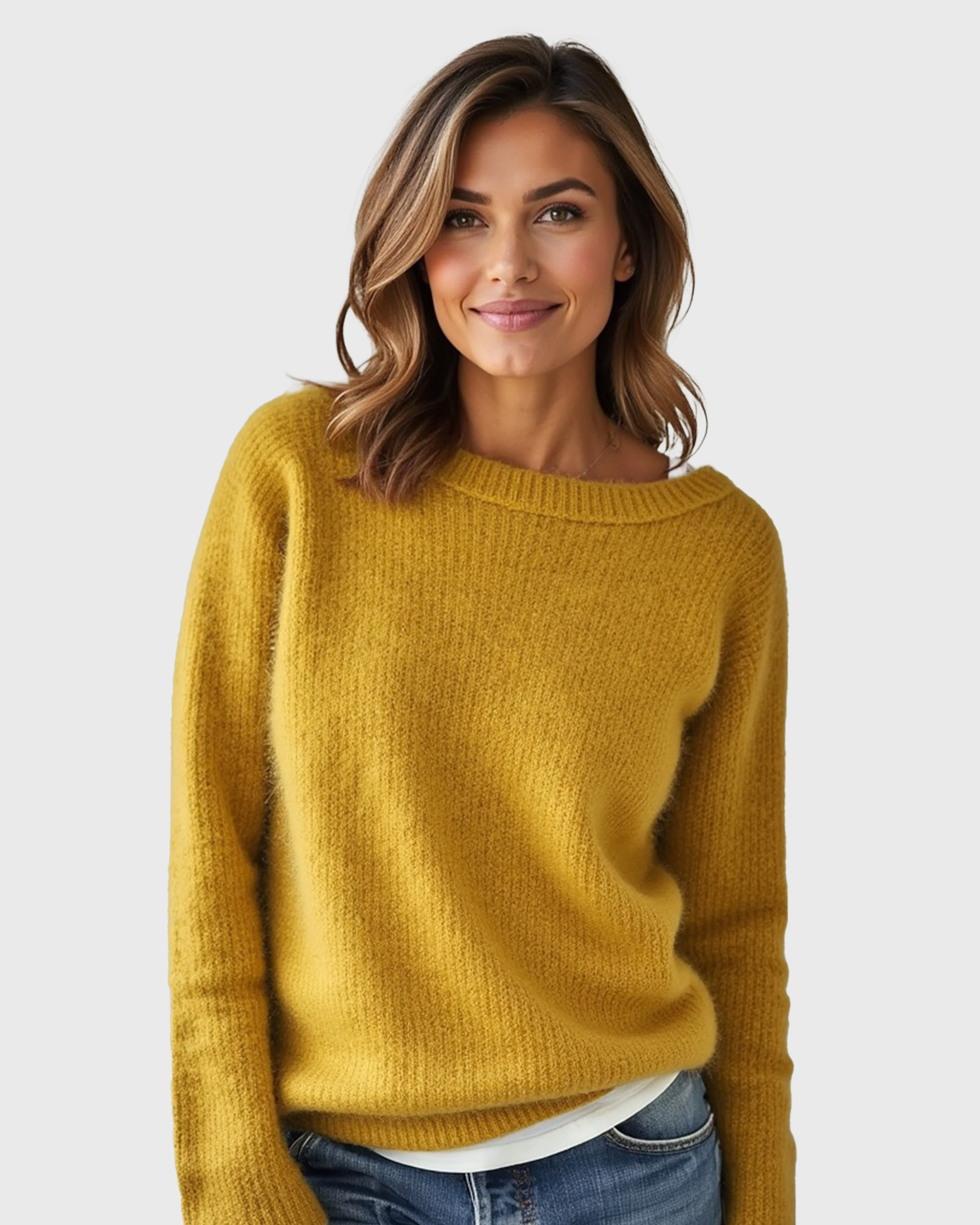 Cecole | Women’s Loose Fit Sweater with Wide Round Neck