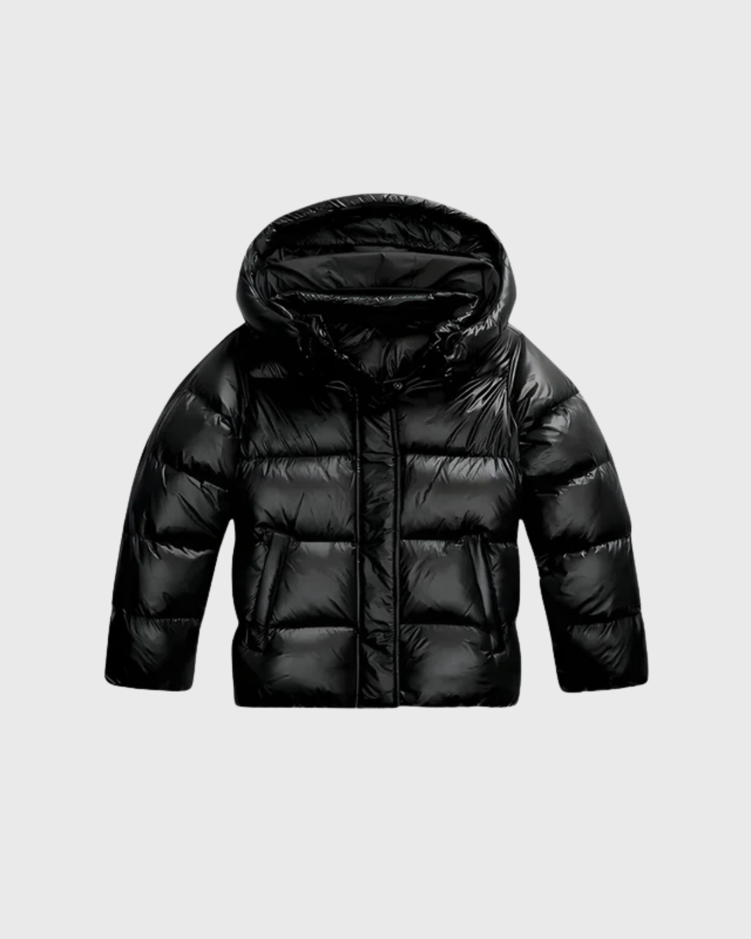 Cecole | Women’s Shiny Finish Hooded Puffer Jacket with Cropped Silhouette