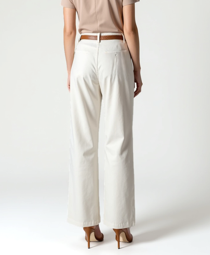 Cecole | Women’s Straight-Cut Capri Pants with Light Sand Color
