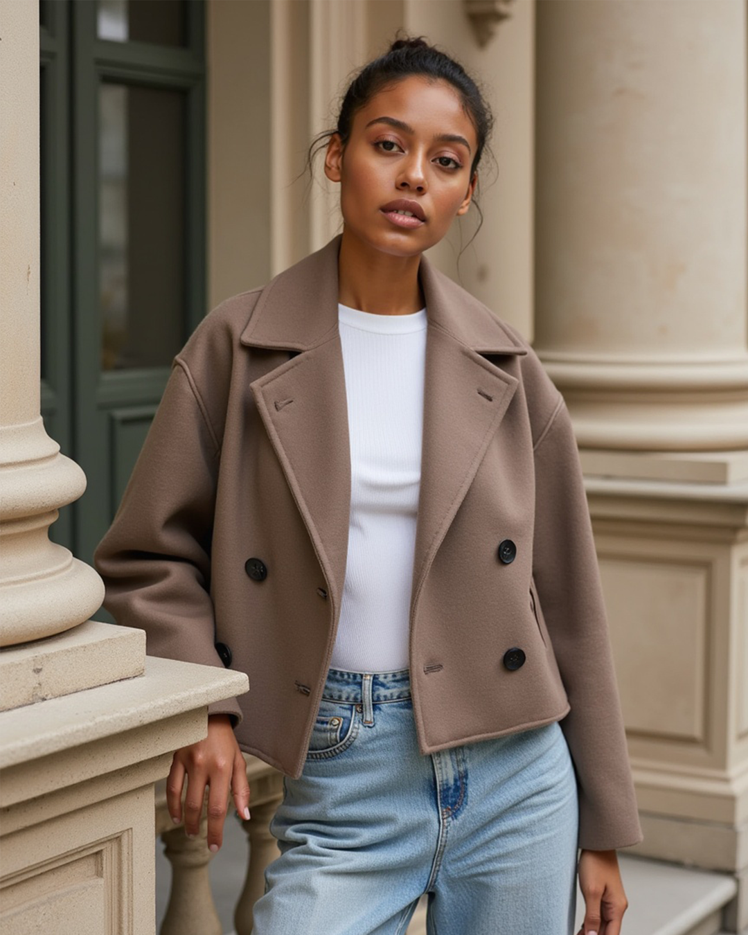 Cecole | Women's Structured Short Jacket with Double Button Front