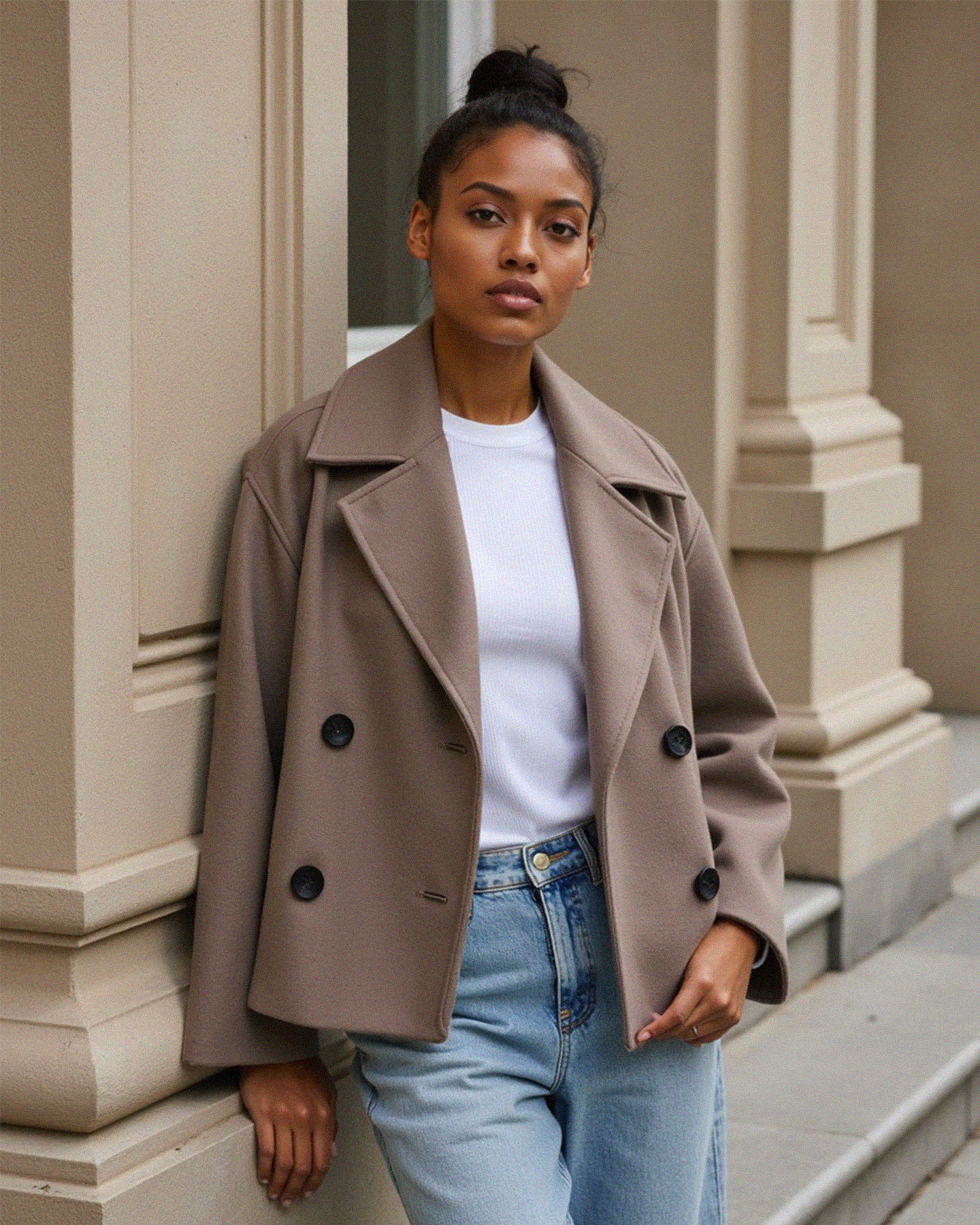 Cecole | Women’s Structured Short Jacket with Double Button Front