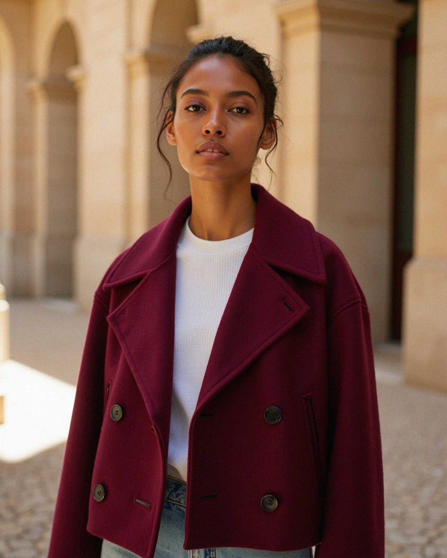 Cecole | Women’s Structured Short Jacket with Double Button Front