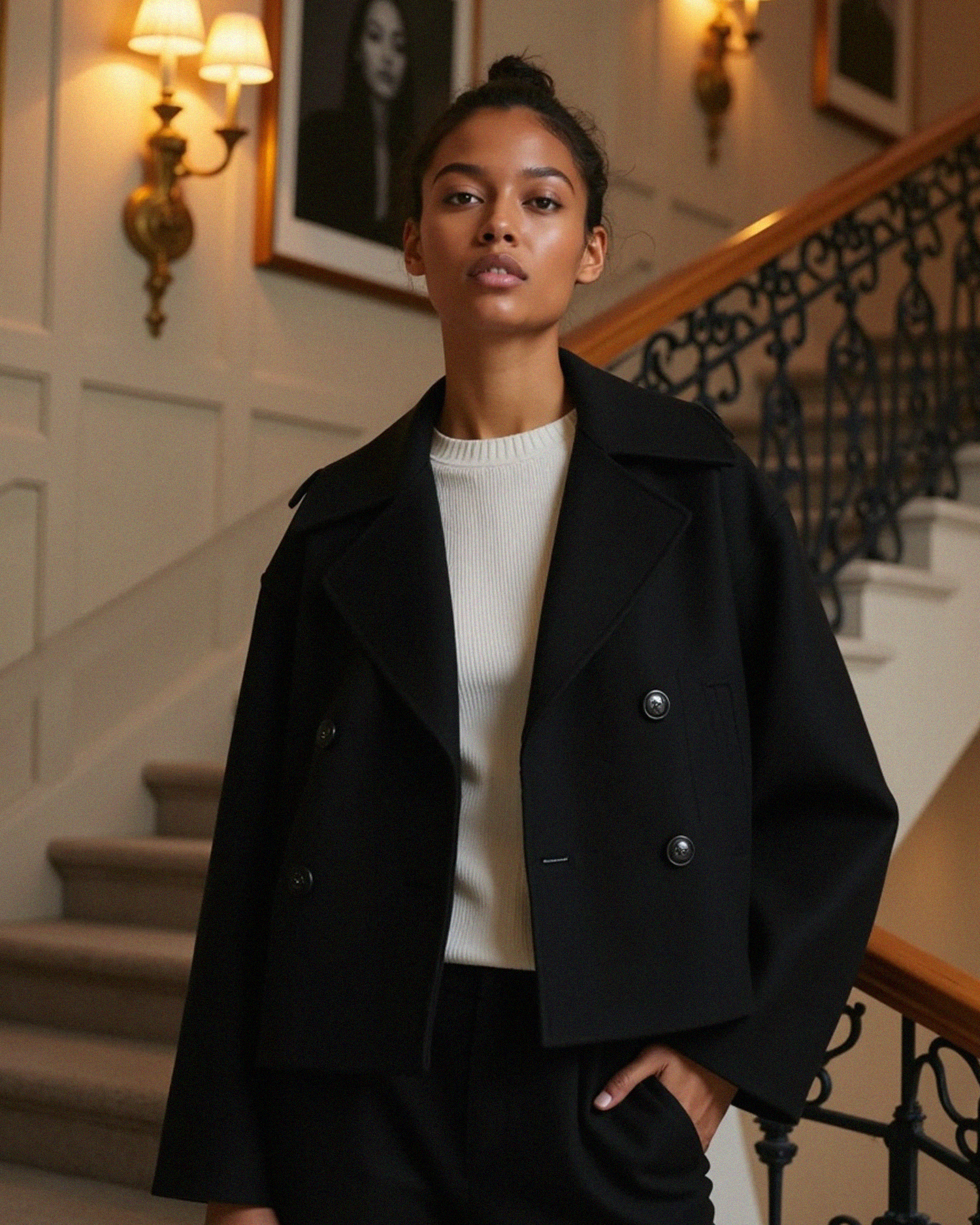 Cecole | Women’s Structured Short Jacket with Double Button Front