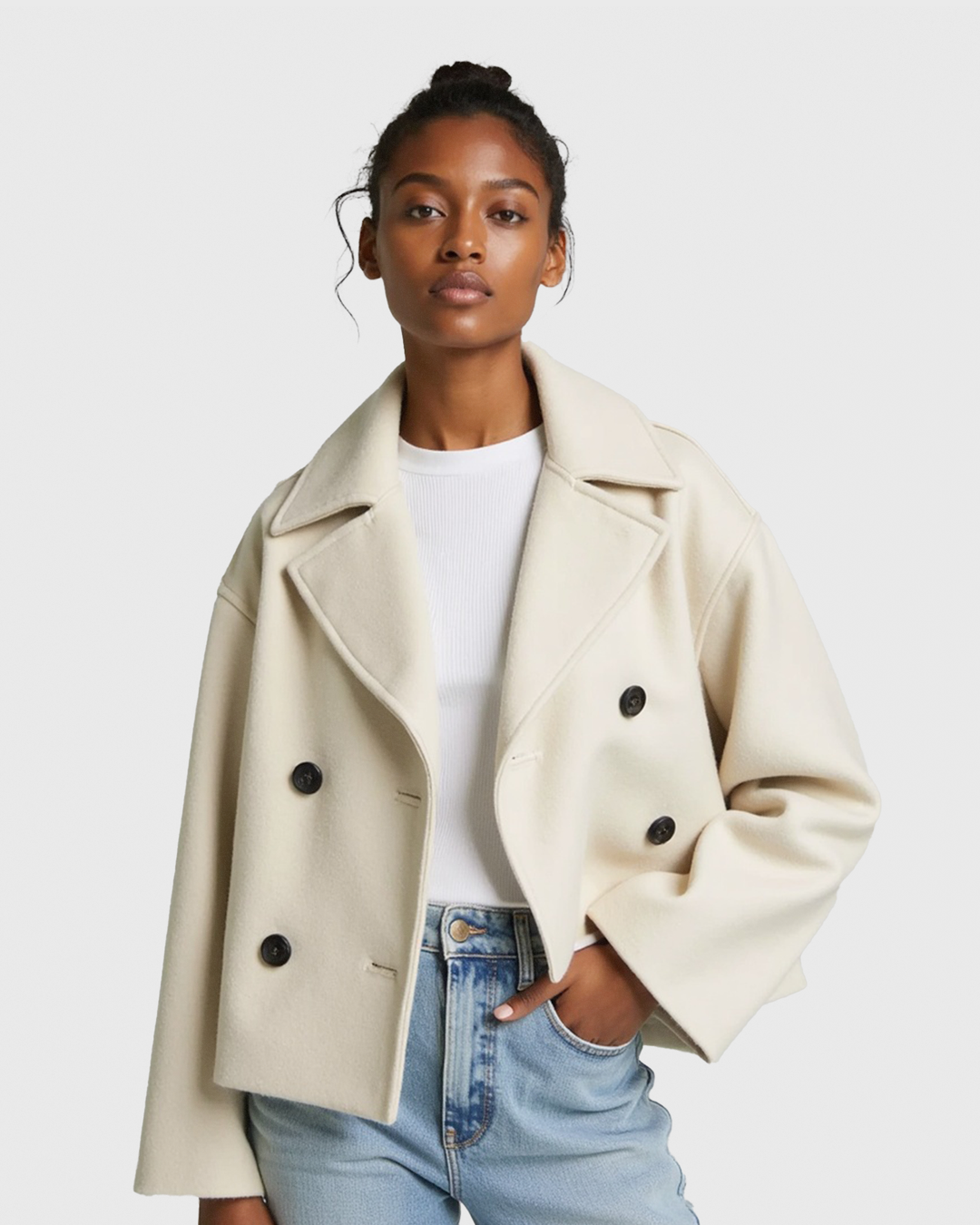 Cecole | Women's Structured Short Jacket with Double Button Front