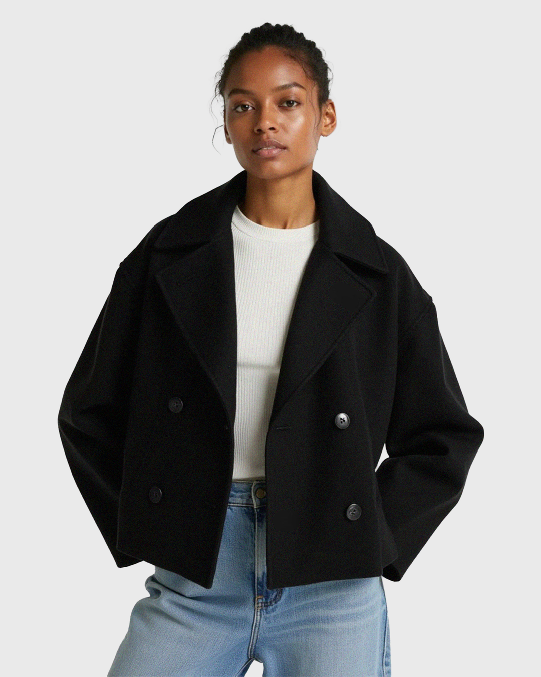 Cecole | Women's Structured Short Jacket with Double Button Front