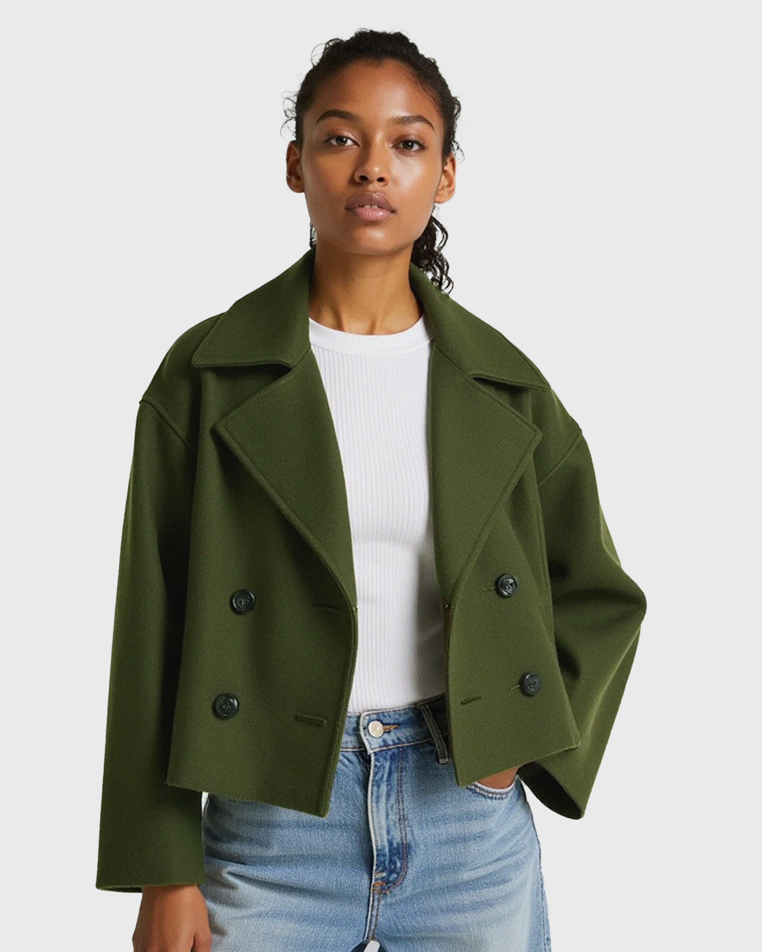 Cecole | Women’s Structured Short Jacket with Double Button Front