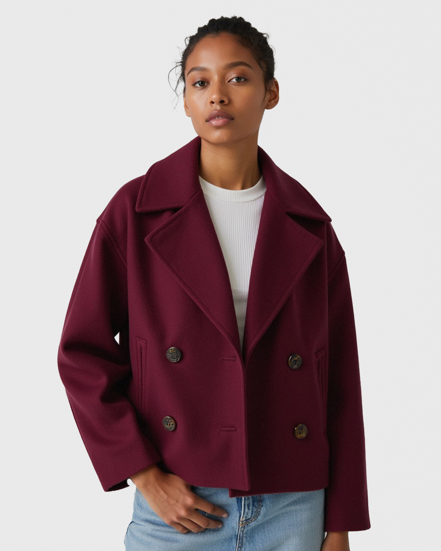 Cecole | Women’s Structured Short Jacket with Double Button Front