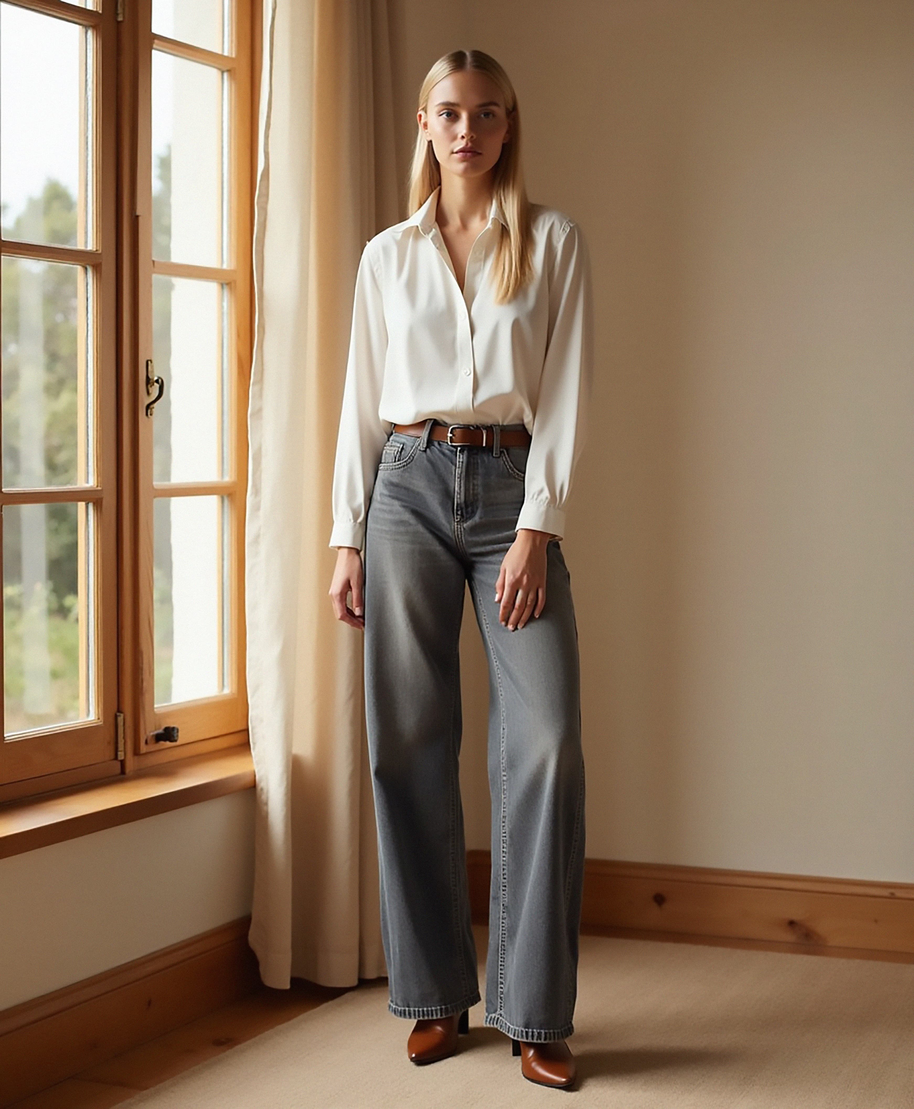 Cecole | Women’s Wide-Leg Denim Jeans with Relaxed Fit