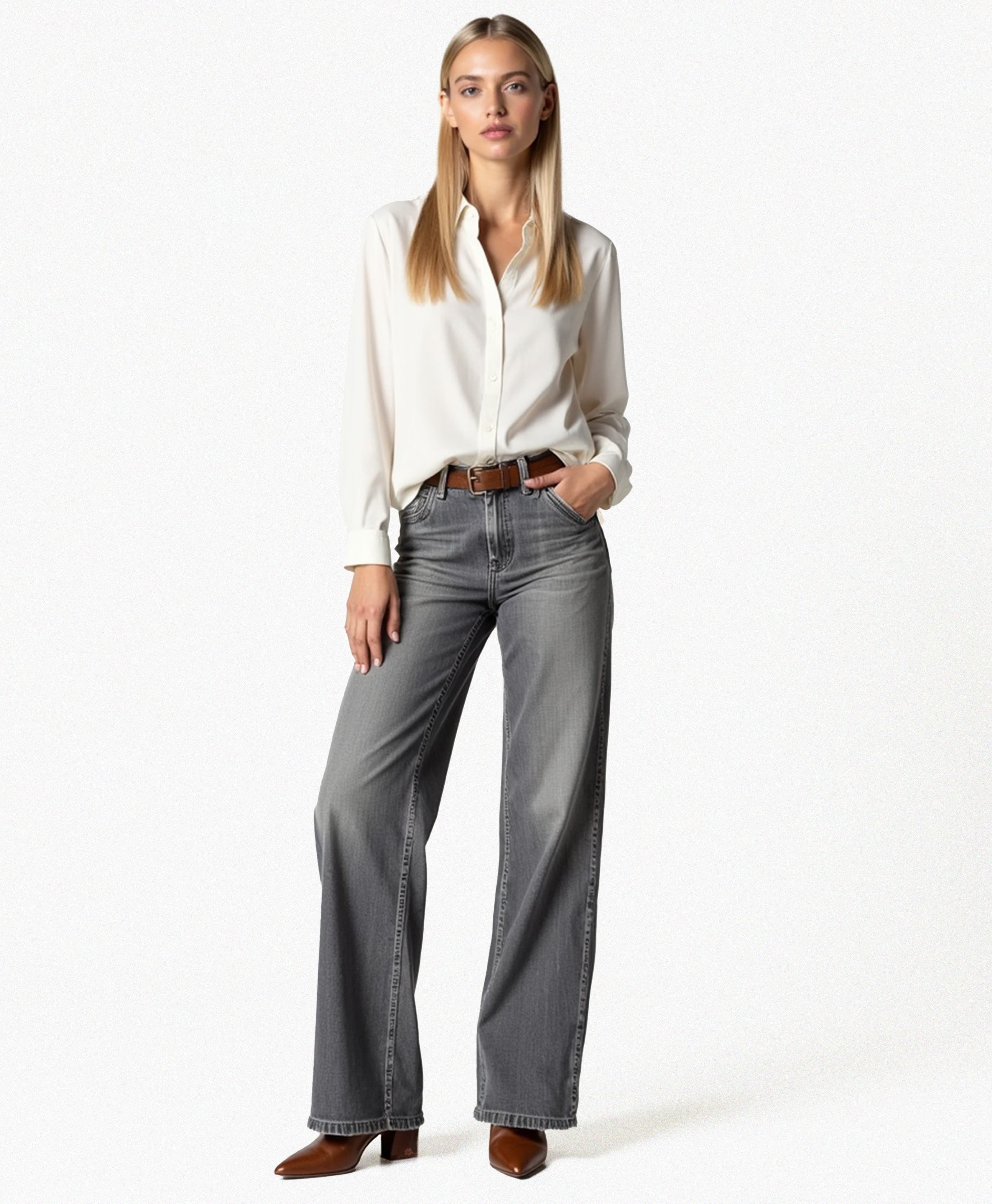 Cecole | Women’s Wide-Leg Denim Jeans with Relaxed Fit