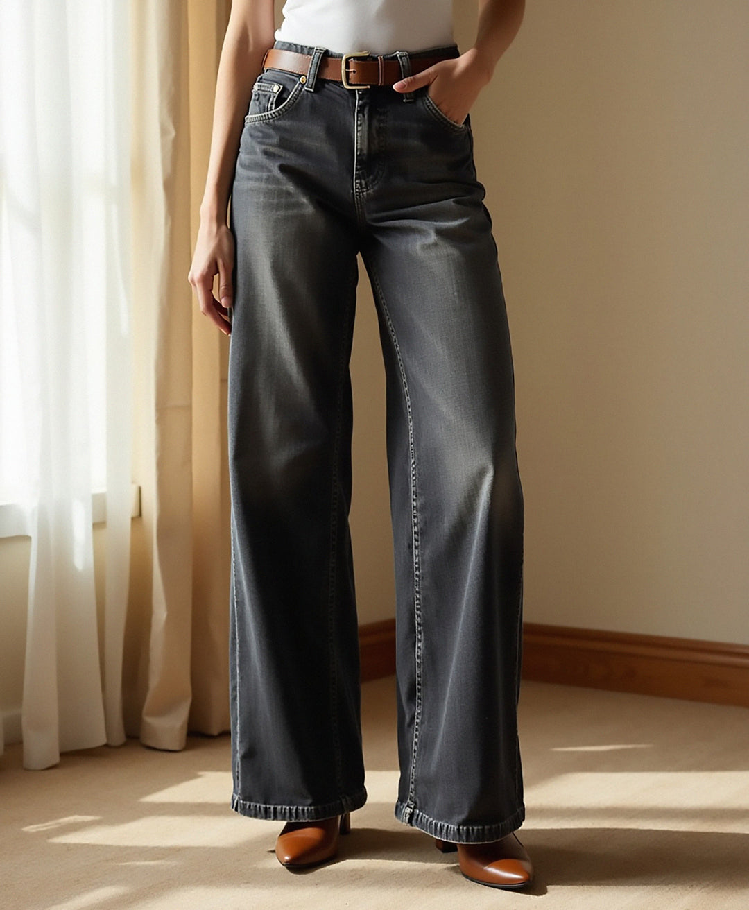 Cecole | Women’s Wide-Leg Denim Jeans with Relaxed Fit