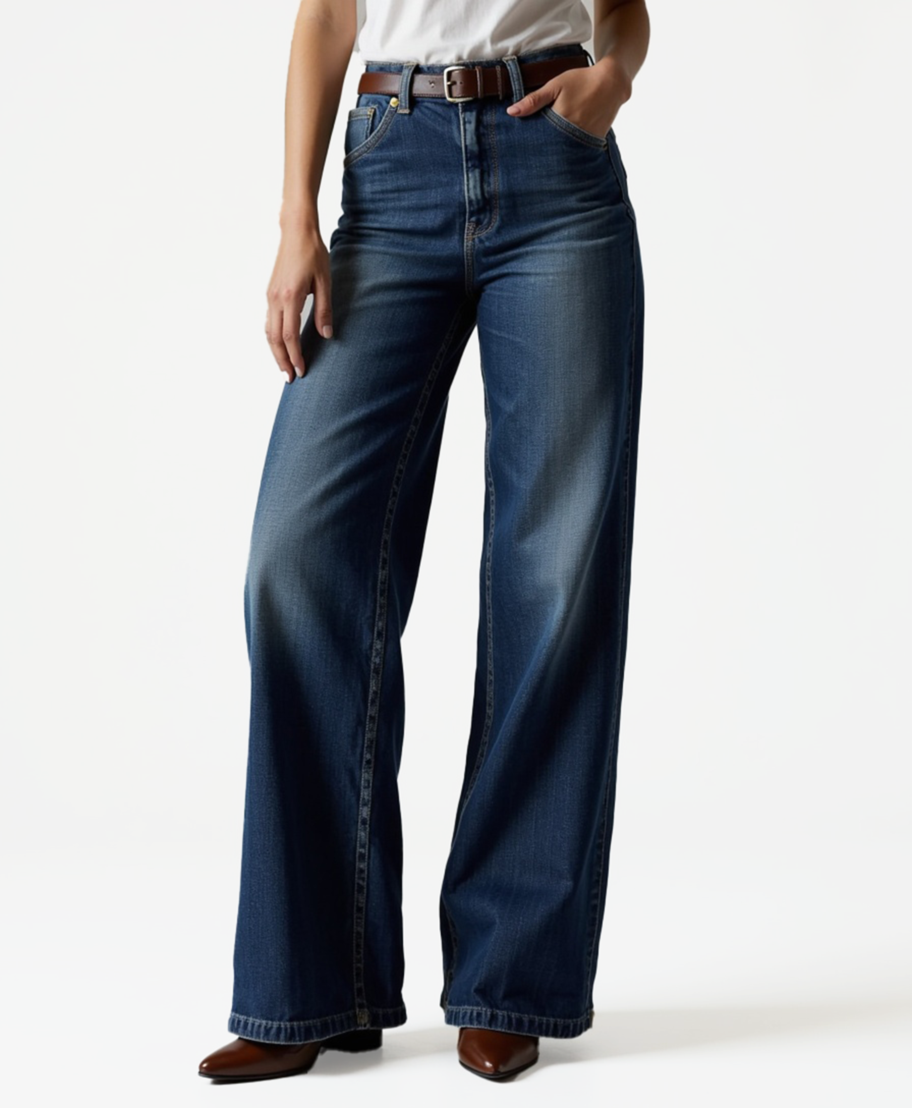 Cecole | Women’s Wide-Leg Denim Jeans with Relaxed Fit