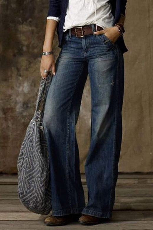 Cecole | Women’s Wide-Leg Denim Jeans with Relaxed Fit
