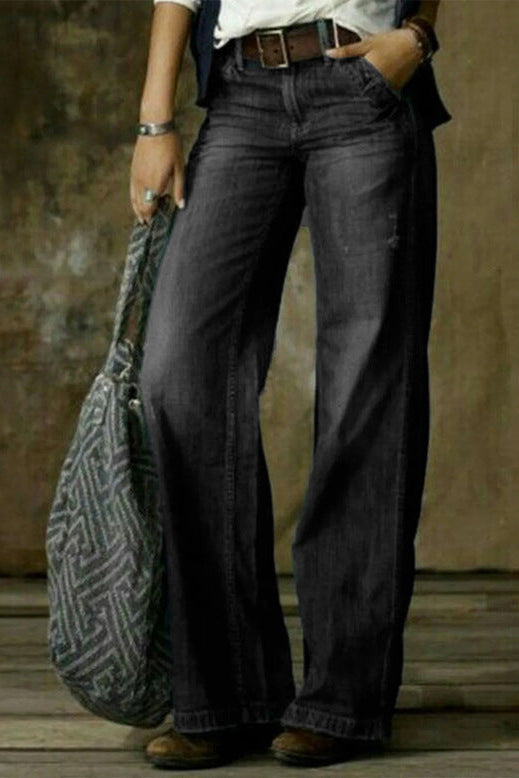 Cecole | Women’s Wide-Leg Denim Jeans with Relaxed Fit