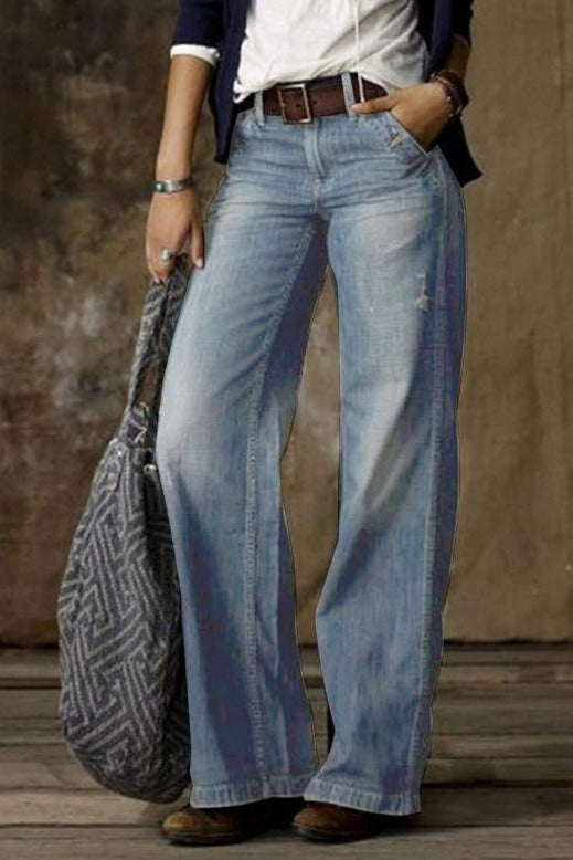 Cecole | Women’s Wide-Leg Denim Jeans with Relaxed Fit