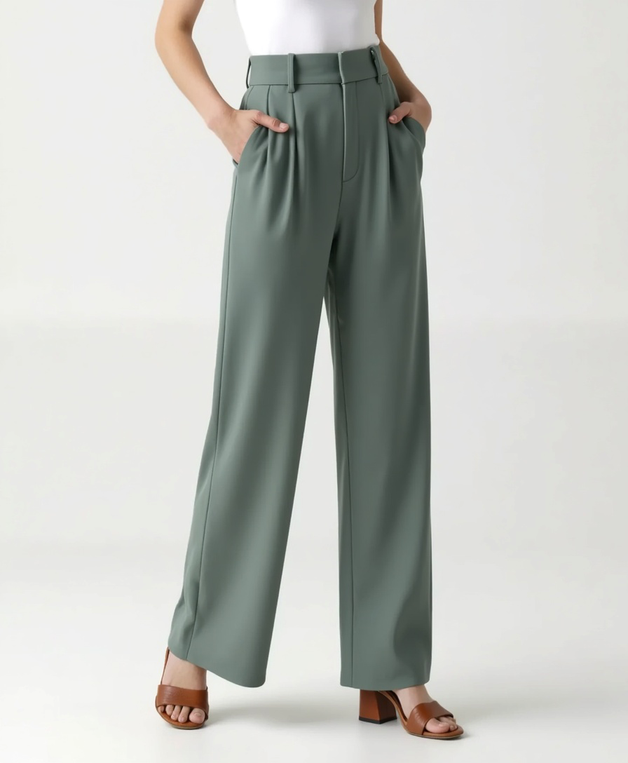 Cecole | Women’s Wide-Leg Trousers with Tailored Waistband