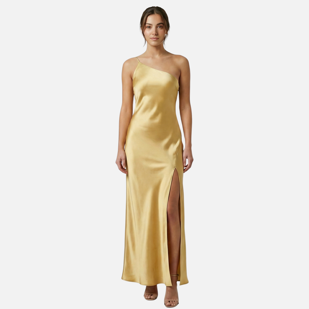 One-Shoulder Maxi Dress with Open Back for Women