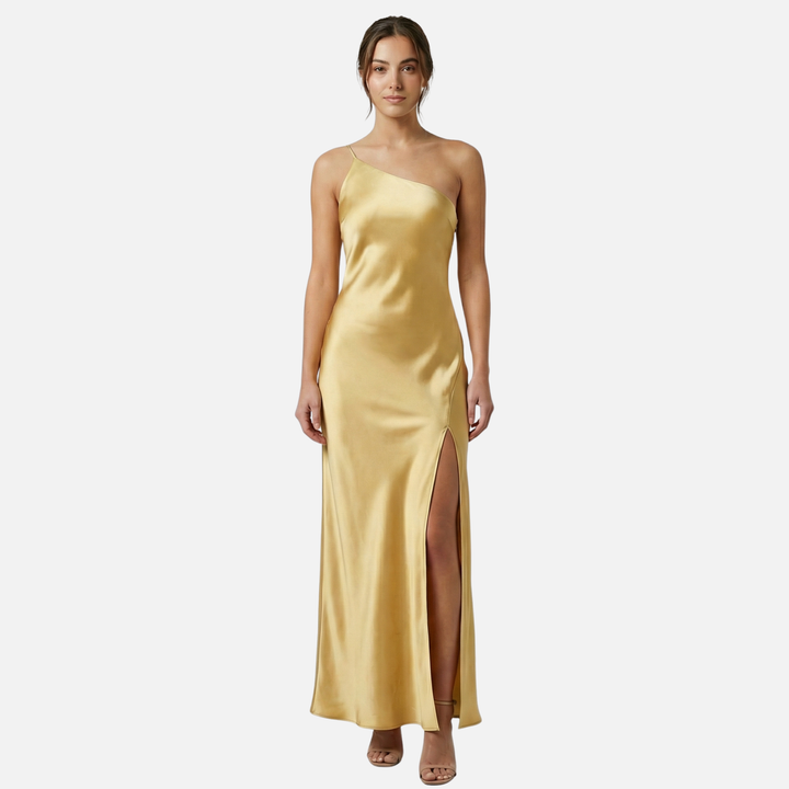 One-Shoulder Maxi Dress with Open Back for Women