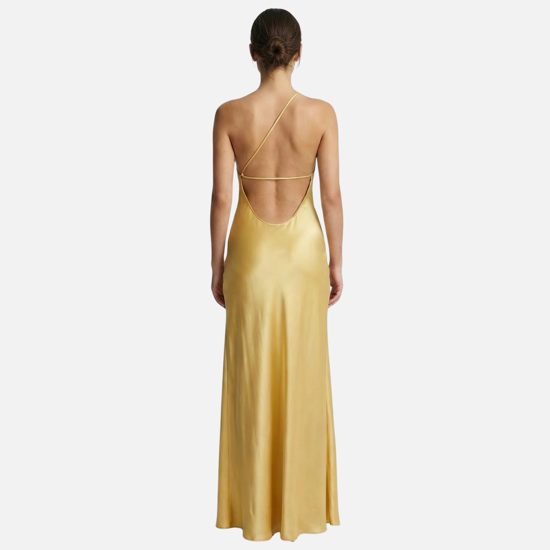 One-Shoulder Maxi Dress with Open Back for Women