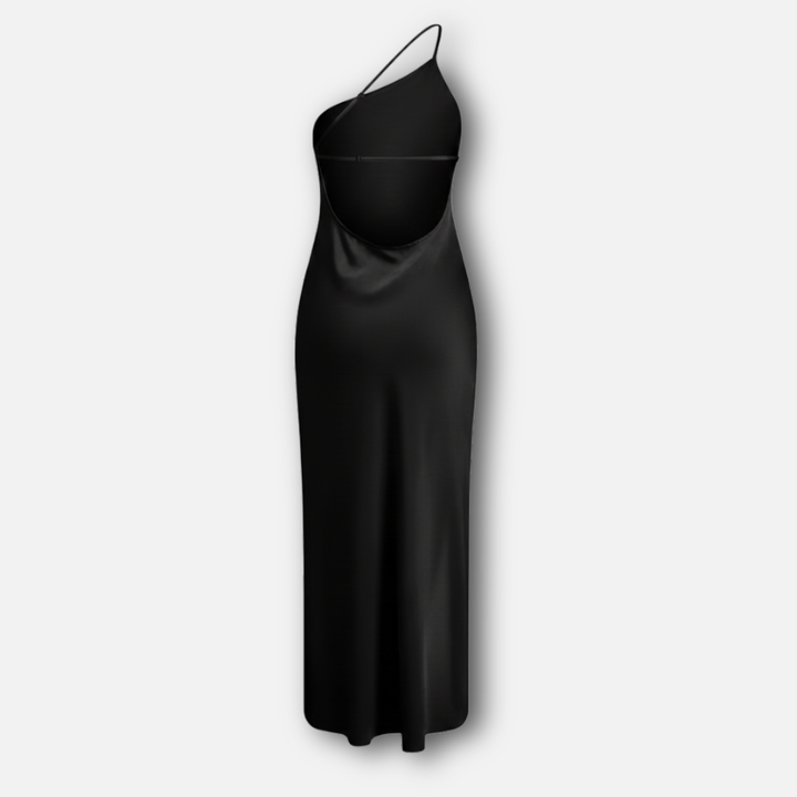 One-Shoulder Maxi Dress with Open Back for Women