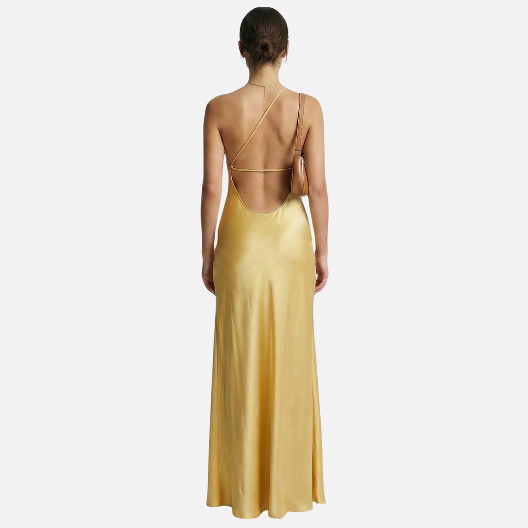 One-Shoulder Maxi Dress with Open Back for Women