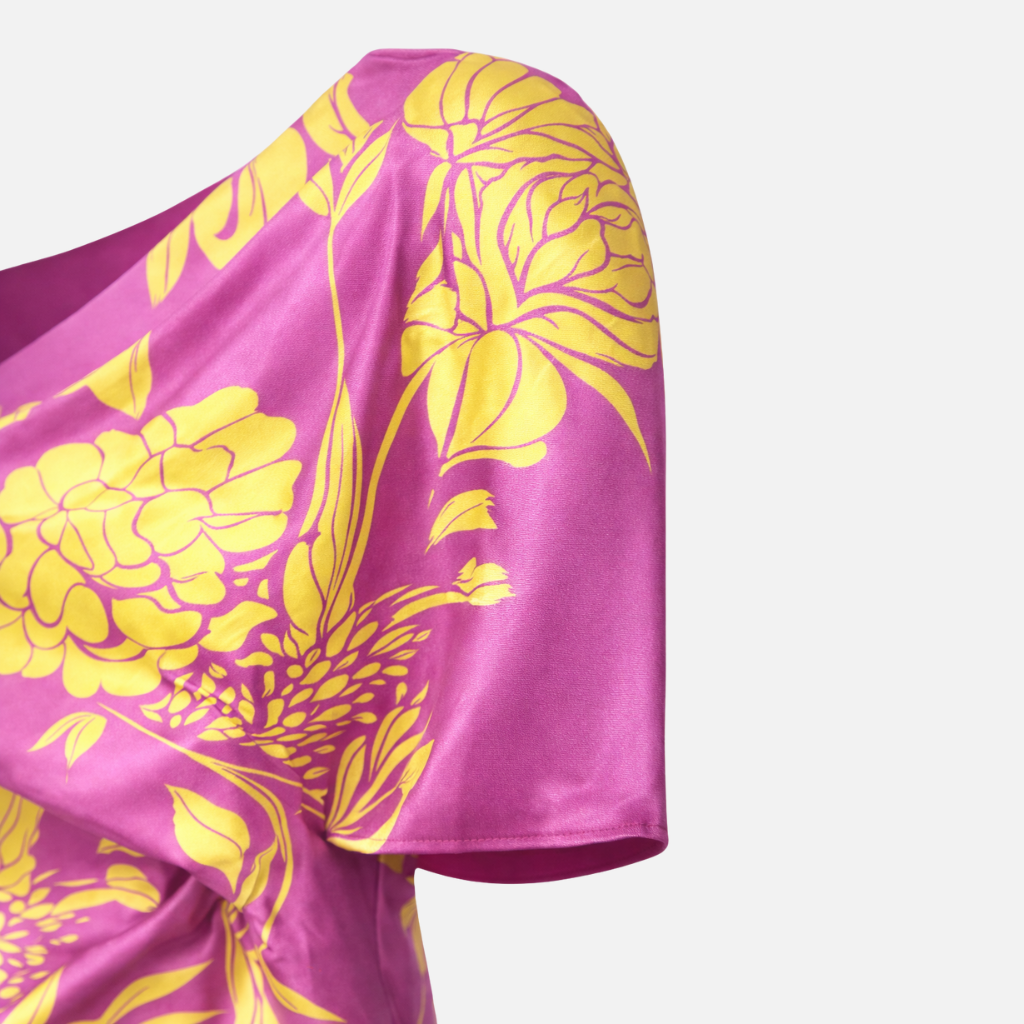 One-Shoulder Maxi Dress with Floral Print for Women