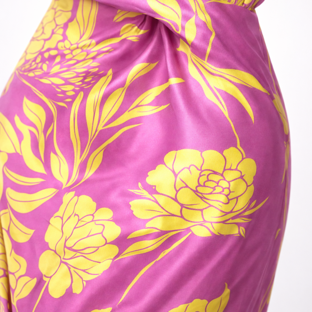 One-Shoulder Maxi Dress with Floral Print for Women