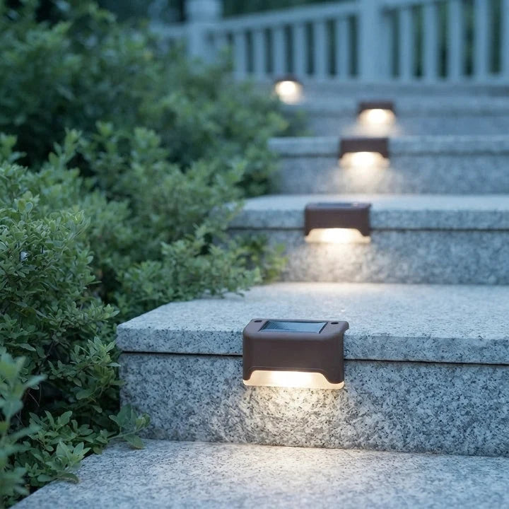 Outdoor Illumination – Compact Solar Step Lights with 8-piece Set and Automatic Dusk Function 2