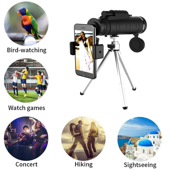 Outdoor Powerful Waterproof Monocular – With Smartphone Holder and Tripod 8