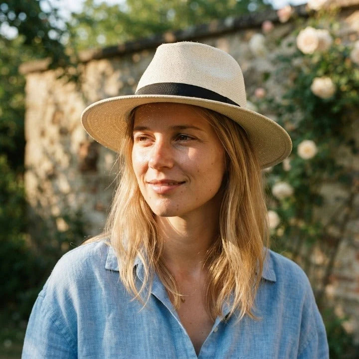 Panama Straw Fedora Hat – Hand-Woven with UPF Sun Protection 1
