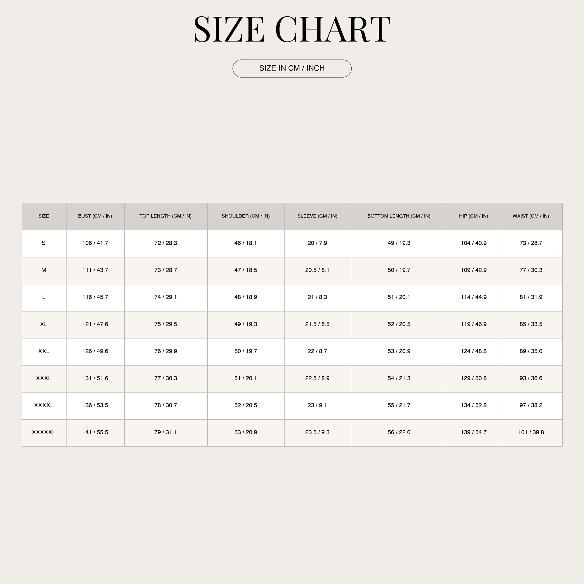Size Chart