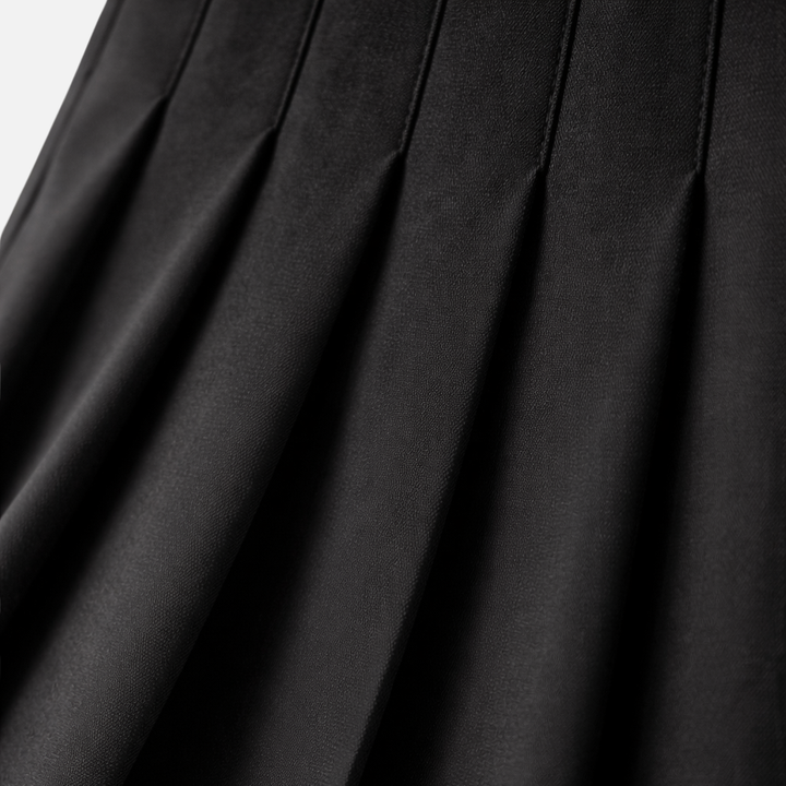 Pleated Midi Skirt with Belted Waist for Women