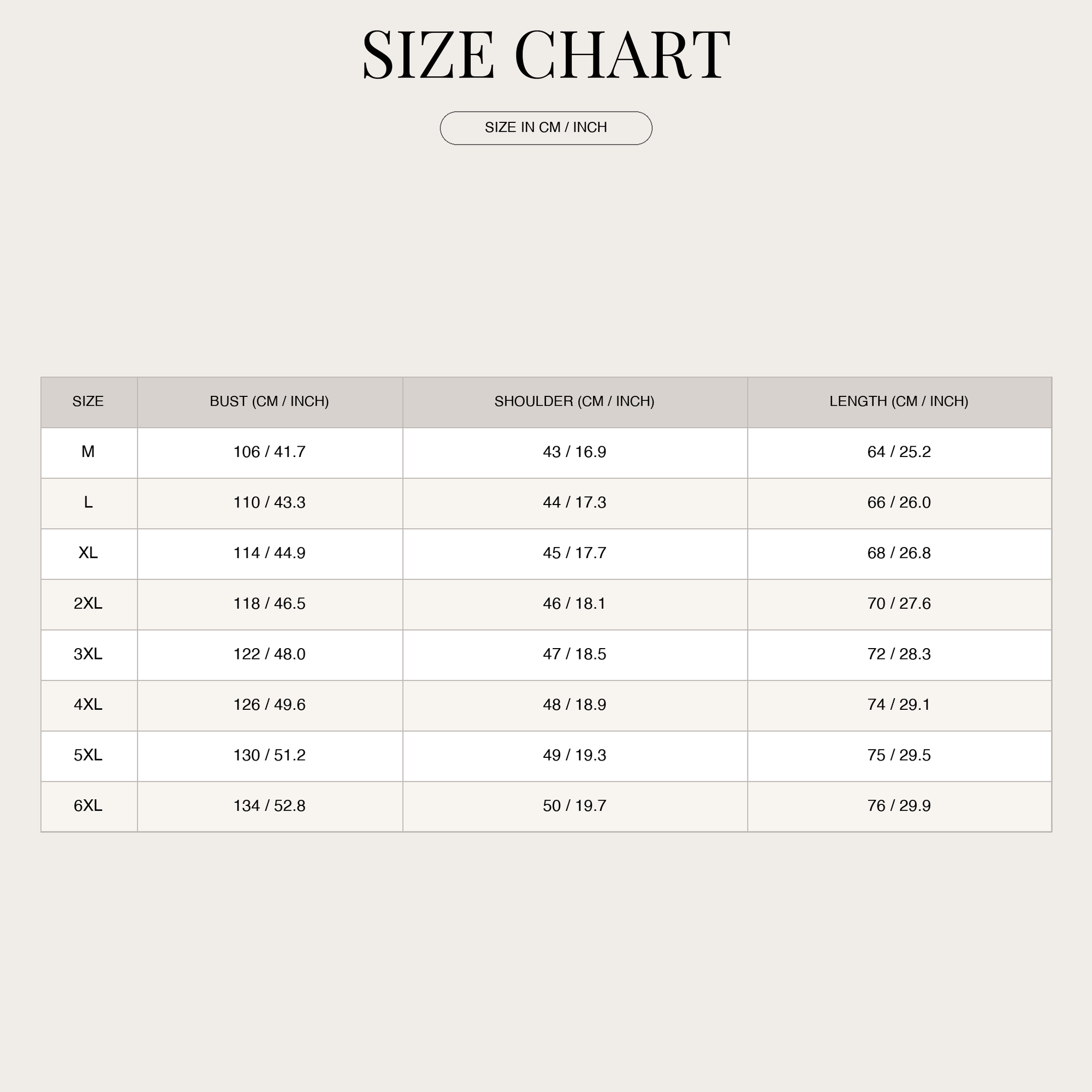 Size Chart