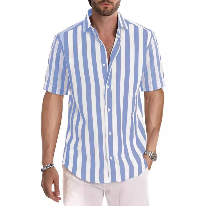 Point_Collar_Striped_Linen_Beach_Shirt_for_Men_1