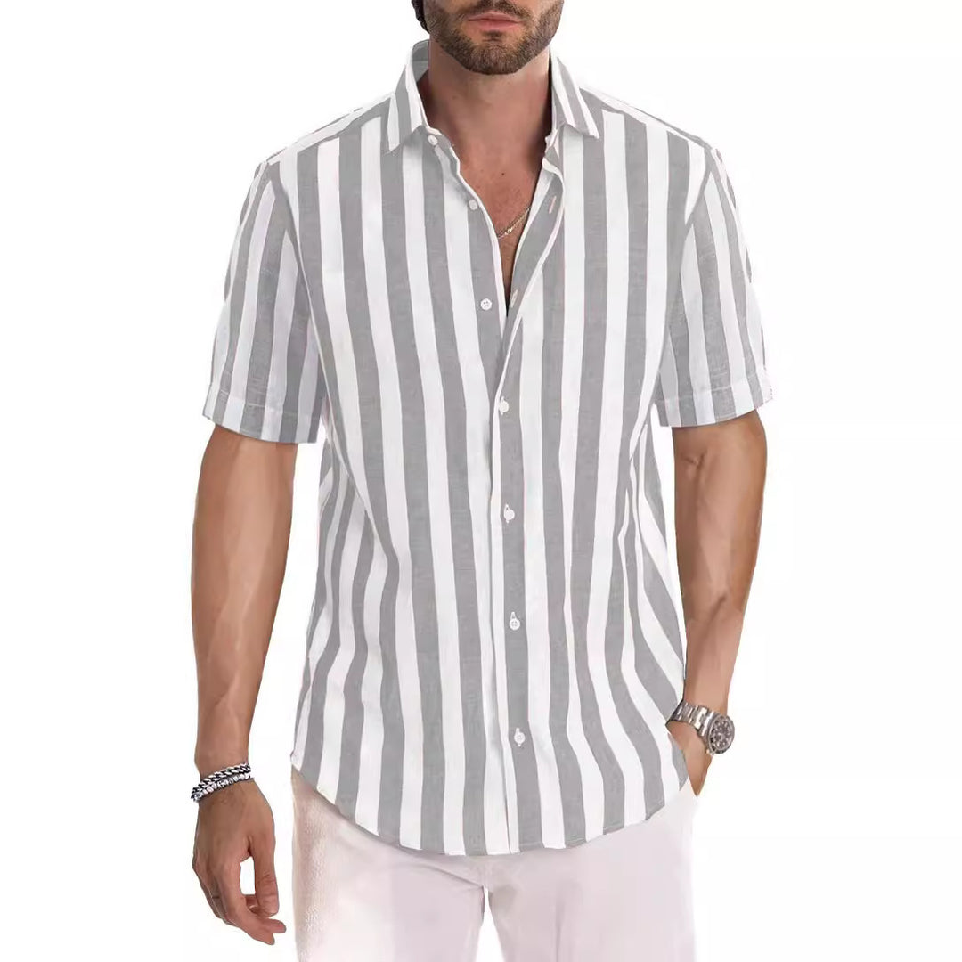 Point_Collar_Striped_Linen_Beach_Shirt_for_Men_5