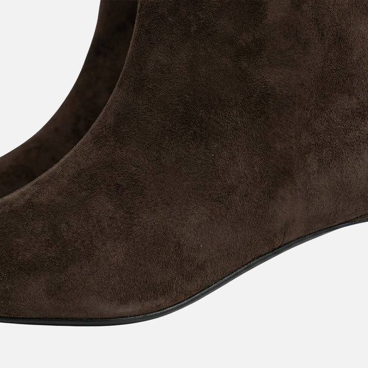 Pointy Toe Suede Booties with Kitten Heel for Women