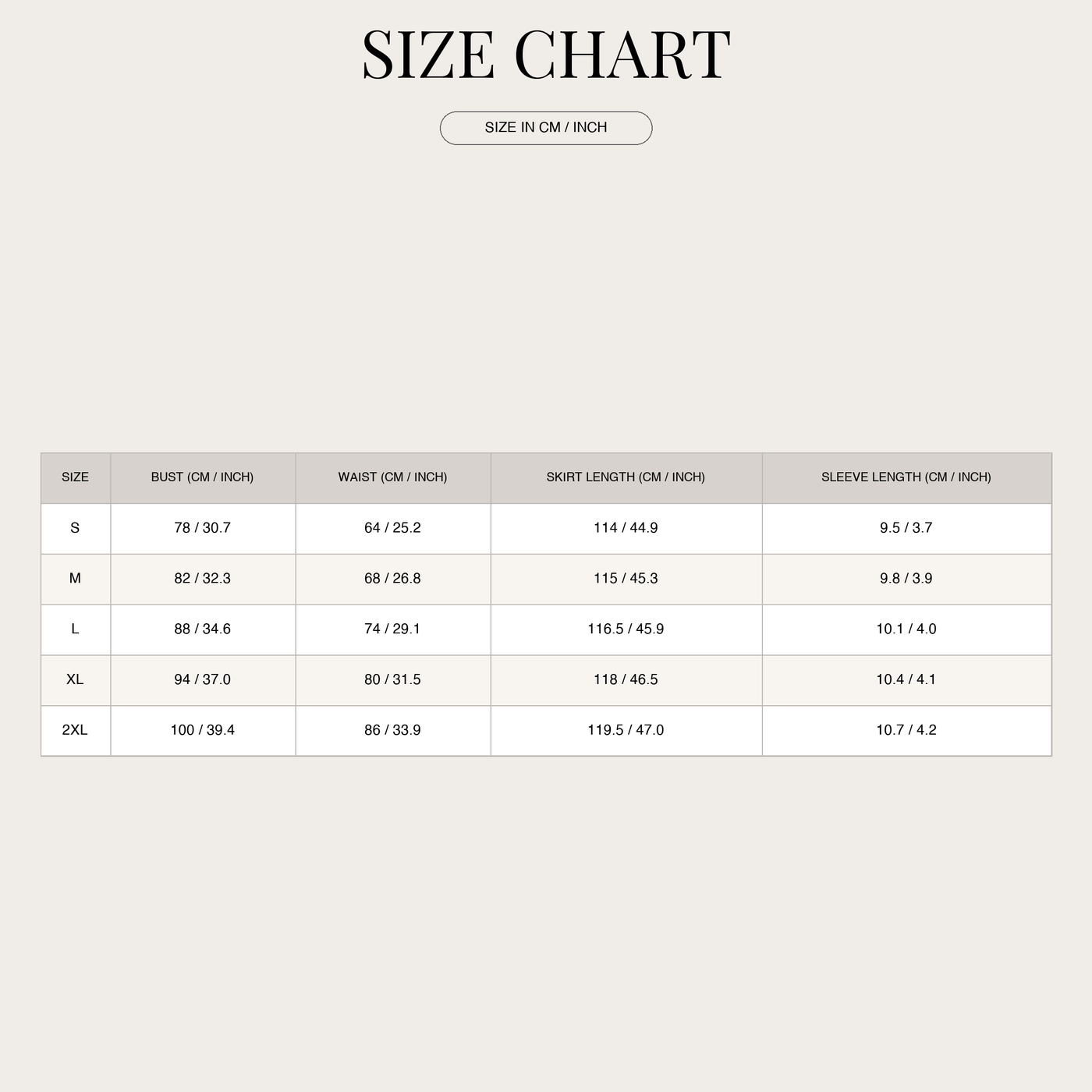 Women's Mid-Length Dress – Polished with Smocked Detail size chart